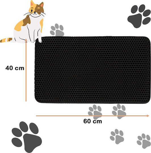 Covoraș Impermeabil Pentru Litiere Pisici Mărime 40 X 60 Cm Strat Dublu Culoare Neagră