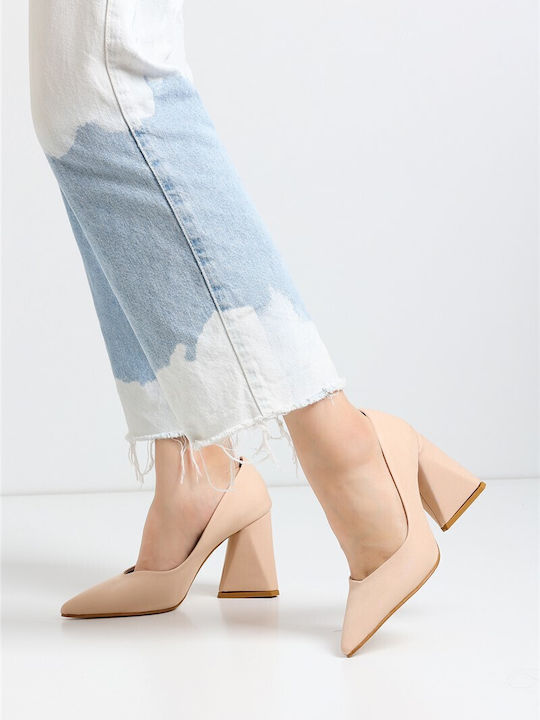Leder Pumps Beige