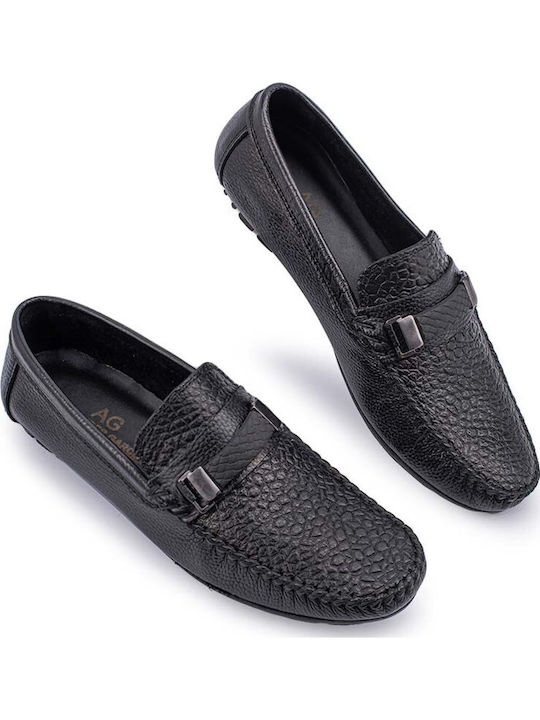 Leder Herren Mokassins in Schwarz Farbe