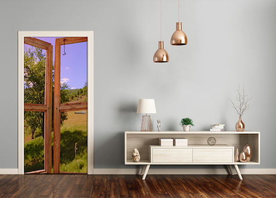 Διακοσμητικό Αυτοκόλλητο Πόρτας Landscape Outside The Window 85x205εκ. Tulup