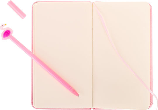 Set Cadou Copii Flamingo Caiet cu Finisaj din Piele Ecologică + Pix Flamingo