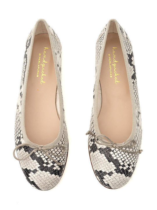 Δερμάτινες Γυναικείες Μπαλαρίνες Snake Skin