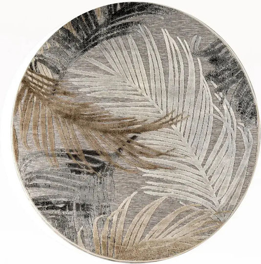 Tzikas Carpets Boheme 18531-070 Χαλί Εξωτερικού Χώρου Στρογγυλό Εκρού Φ160cm
