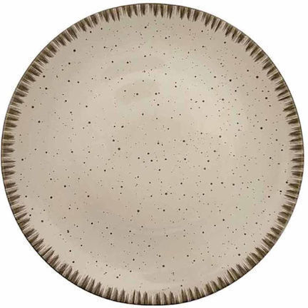 Dot Servierplatte Rund aus Porzellan Beiges mit einer Länge von 27cm 6 Stück