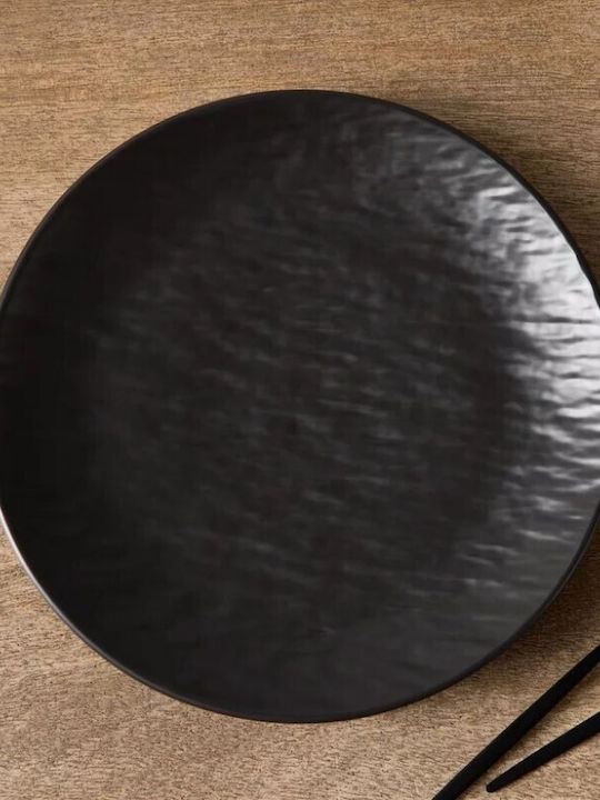 Viosarp Plate Shallow Oval made of Melamine Gray 35.5x35.5cm