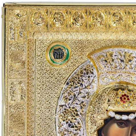Panagia Vimataria Replica of Miraculous Icon Rotating Authentic Product of Vatopedi Monastery Holy Great Monastery Vatopedi 27087 20 X 13 Cm