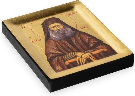 Saint Joseph Painted Canvas Icon Gold Background 13 X 10 Cm