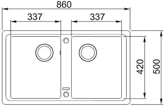 Franke Basis Bfg 620 1140284080 Drop-In Spüle aus Verbundgranulat B86xT50cm Coffee
