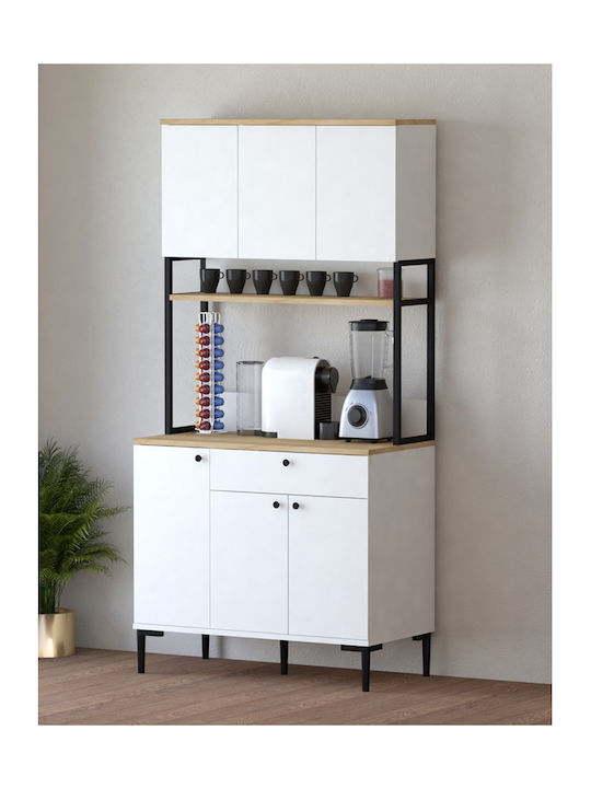 Lenner Στήλη Κουζίνας Λευκό-sonoma 90x45x184εκ.