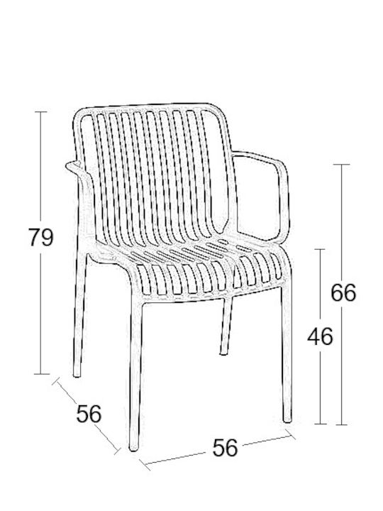 Gartenstühle Polypropylen Parma Weiß 56x56x79cm