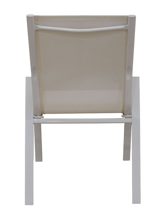 Καρέκλα Εξωτερικού Χώρου Μεταλλική White 56x64x90εκ.