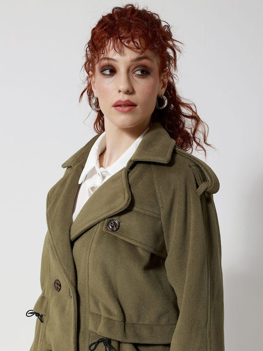 Women's Short Lifestyle Jacket for Winter Green