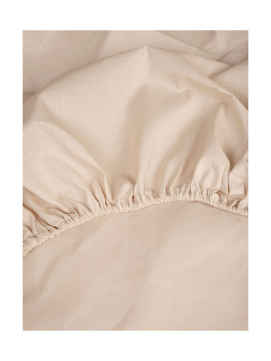 Sunshine Sheet Single with Elastic Band Cotton Feelings Ecru 100x200cm