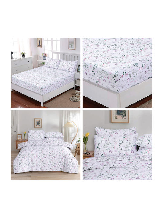 Casa Colori Sheet Semi Double with Elastic 120x200+30cm. Blooming Touch Floral