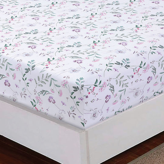 Casa Colori King Size 180x200+30cm cu Elastic Blooming Touch Floral