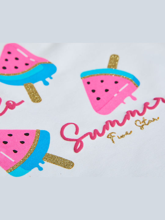 Kinder-Set mit Leggings Sommer 2Stück Weiß