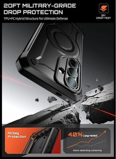 Supcase С пълно покритие (360°) Силикон / Пластмаса Черен (Galaxy S26)