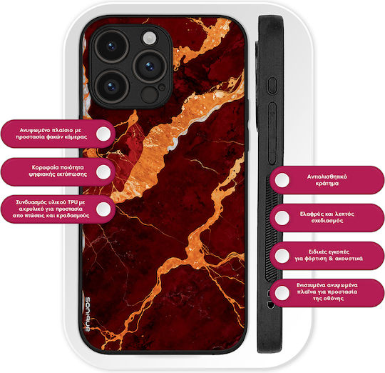 Husă Sonique Marble Series Nothing Phone 3a Pro Roșie