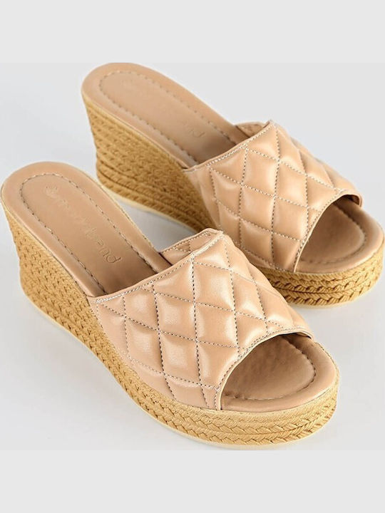 Damenplattformen Beige