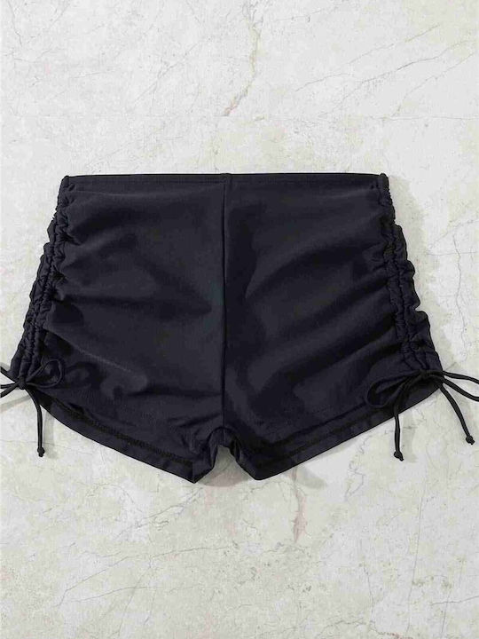Bikini Boxer Talie Înaltă Negru