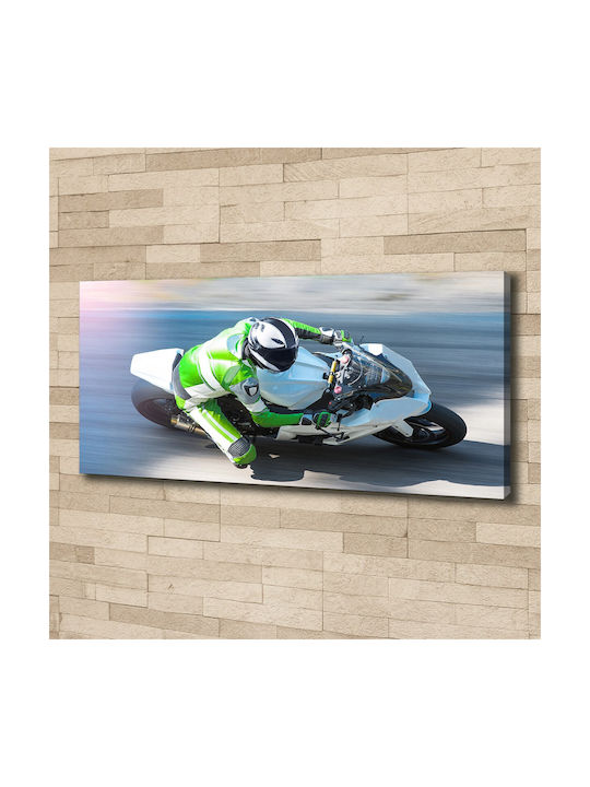 Tablou Decorativ De Perete Pânză De Înaltă Calitate Cursa De Motociclete 125x50 Cm