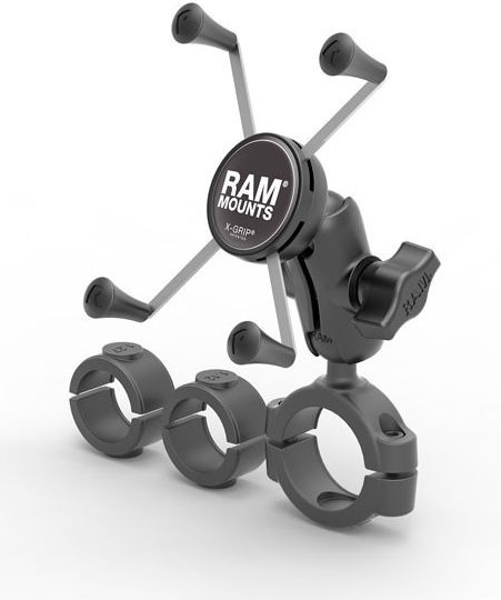 RAM Mount X-grip Βάση Κινητού Μοτοσυκλέτας με Ρυθμιζόμενο Βραχίονα για το Τιμόνι Short Arm 1.75" (44.5mm)