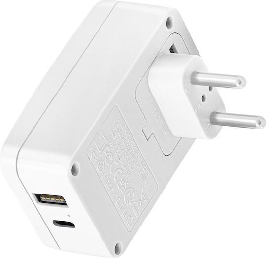 Akashi Reiseadapter Europa Brasilien Korea USB USB C 15W Weiß