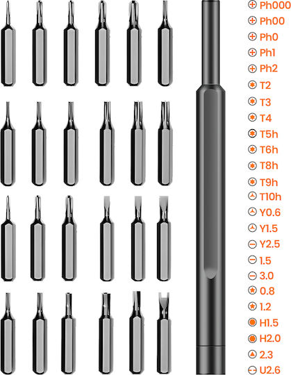Max Excell 25-in-1 Precision Magnetic Screwdriver Kit Electronic Repair Black
