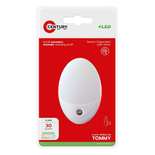 Century Ip20 Tommy Led Nachtlicht Twilight Sensor Weiß
