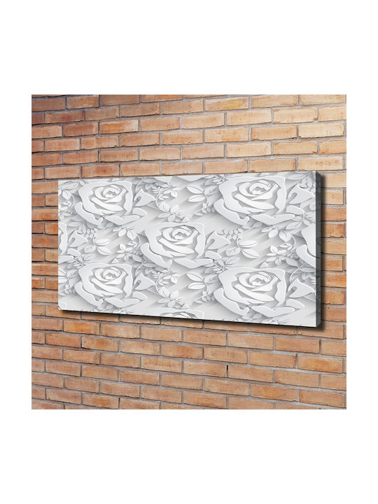 Wall Canvas Painting Elegant Wall Decoration Roses Design 120x60 Cm