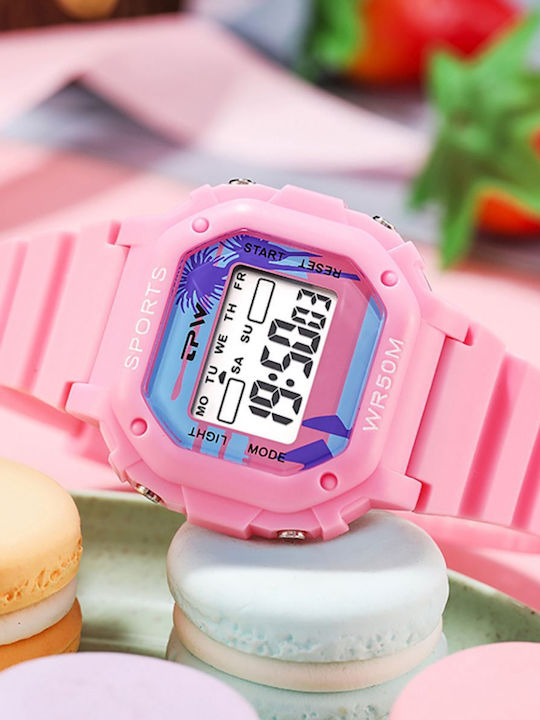 Techkidz Waterproof Children's Watch Digital Display Timex Model Pink