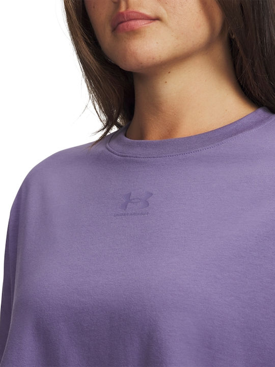 Women's Sports Oversized Crop T-shirt Purple