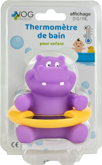Vp Santé Batterielose Baby Badethermometer Verspielter Flusspferd Lila