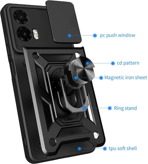 Magnetic Back Cover Μαύρο (Moto G35)