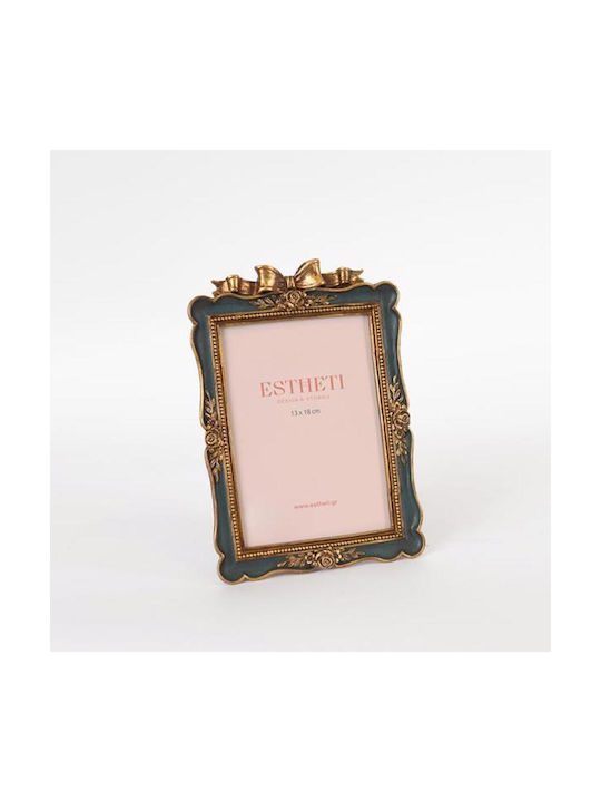 Estheti Home Κορνίζα Resin Χρυσή Πράσινη 13x18cm 756-12018