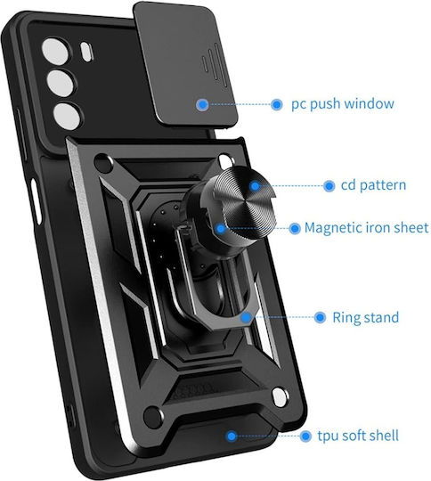 Magnetic Back Cover Μαύρο (Moto G62 5G)