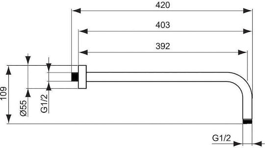 Ideal Standard Σετ Μίκτης, Τηλέφωνο & Κεφαλή Ντουζ Εντοιχισμού για Ντουζιέρα Γκρι 3800861089735