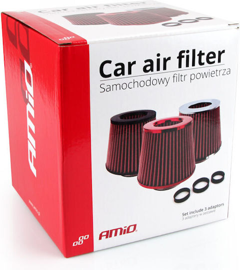 AMiO Filtru de aer Pâlnie Tip deschis 160x155x118mm Universal cu 3 adaptoare