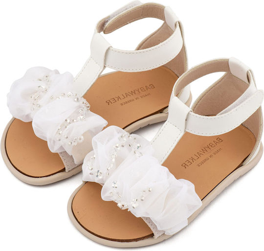 Babywalker White Baptism Leather Sandals