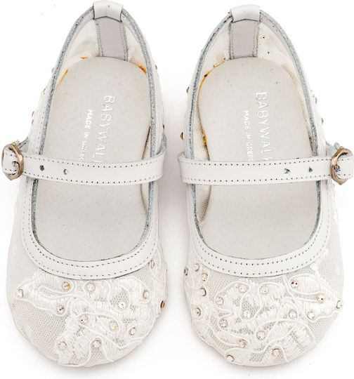Babywalker White Baptism Fabric Pumps