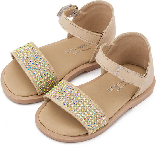 Babywalker Pantofi De Botez Din Piele Sandale Bej