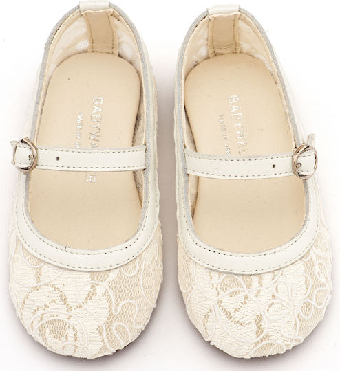 Babywalker Ecru Baptism Fabric Pumps