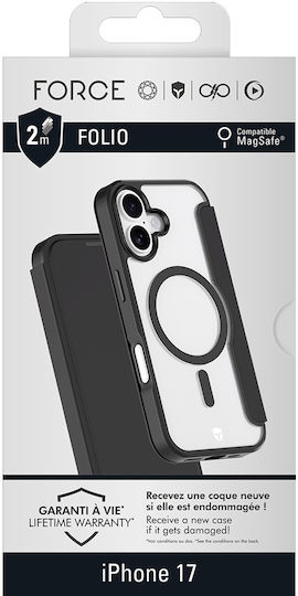Force Case Magsafe Foliotasche Iphone 17 Ultra Verstärkt 2m Transparent Schwarz