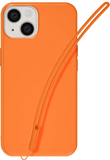 Jaym Silicone Case Iphone 14 Lanyard Wrist Strap Included Orange