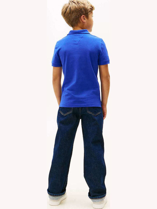 Kids' Polo Short Sleeve Blue Flag