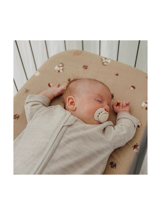 Meyco Baby Sheet Crib Flannel Fitted Beige 70x140cm