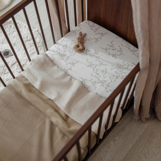 Meyco Baby Sheet Crib Flannel Fitted Beige 70x140cm