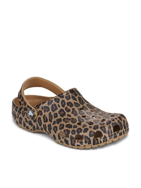 Crocs Classic Γυναικεία Σαμπό Καφέ