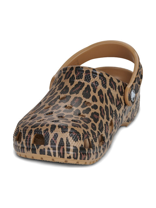 Crocs Classic Γυναικεία Σαμπό Καφέ
