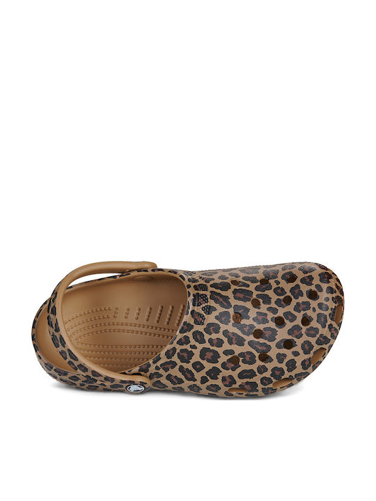 Crocs Classic Γυναικεία Σαμπό Καφέ